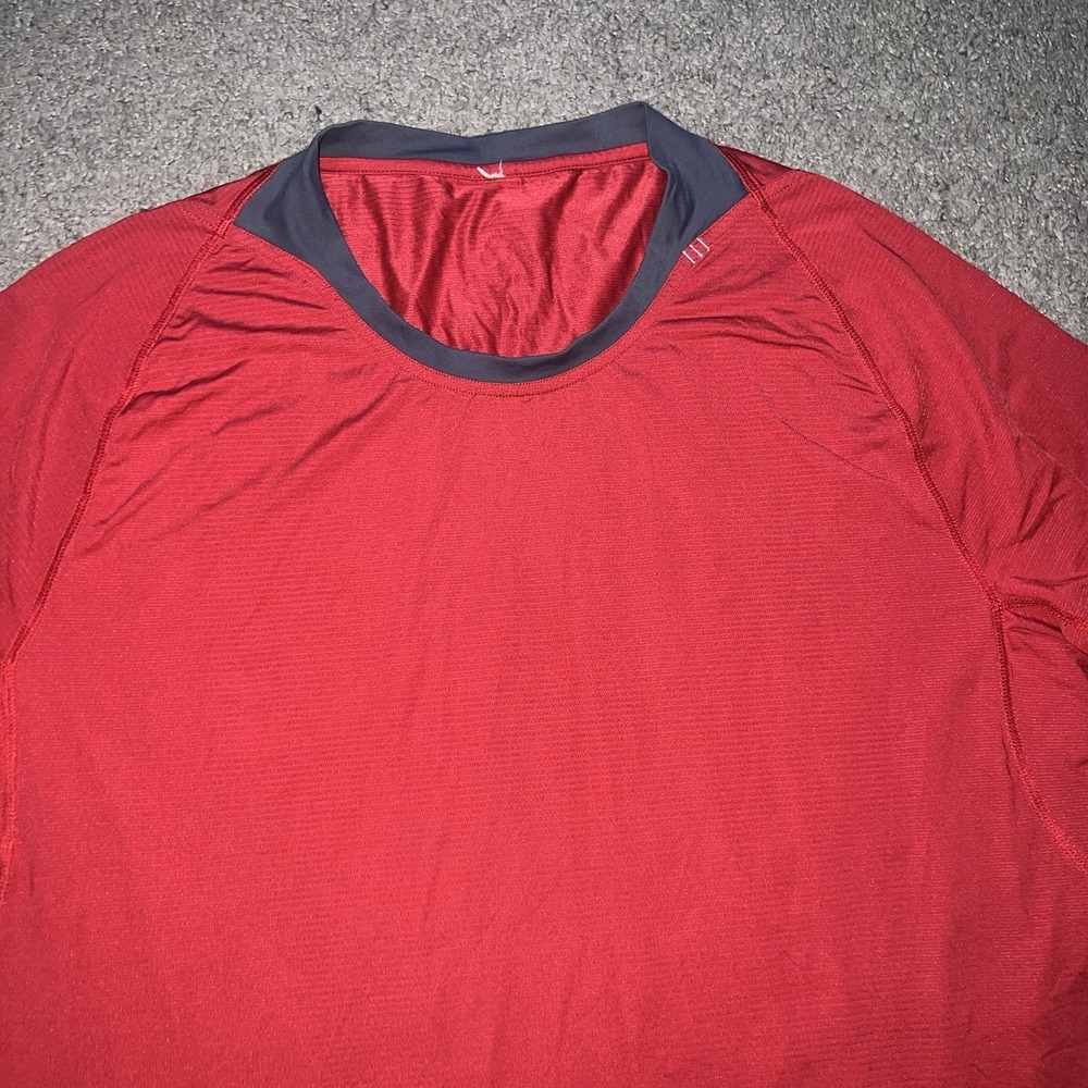Lululemon Tshirt Mens‎ Large Red Athletic Sport Quick Dry Workout Lightweight